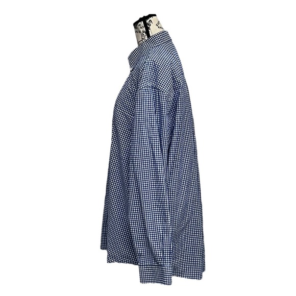 Alan Flusser Men’s Gingham Check Button Down Shirt XL Preppy Coastal Nautical - Picture 4 of 10